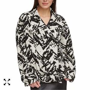 DKNY 
Women's Printed Jacquard Trench Jacket